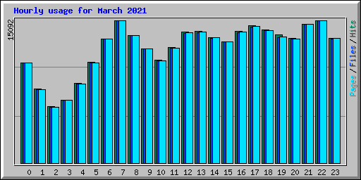 Hourly usage for March 2021