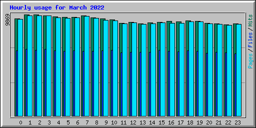 Hourly usage for March 2022